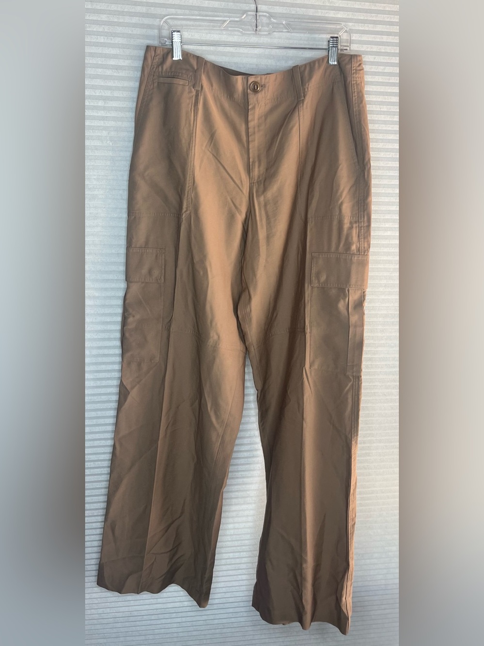 VINCE Relaxed High Waist Wide Leg Women Trousers Brown size 14 academia preppy
